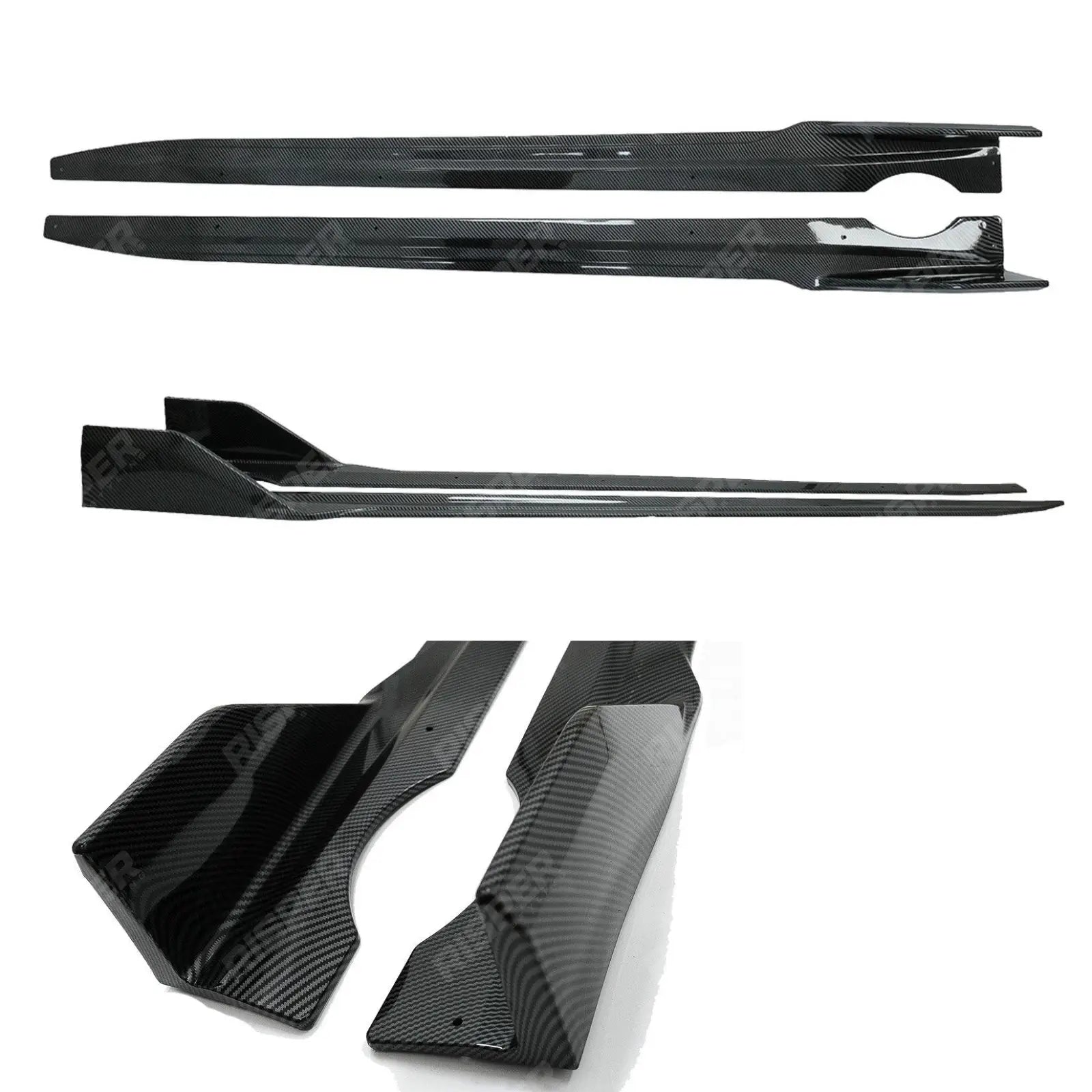 BMW X5 G05 M Sport 2018+ - Black Knight Side Skirt Splitters in Carbon Look