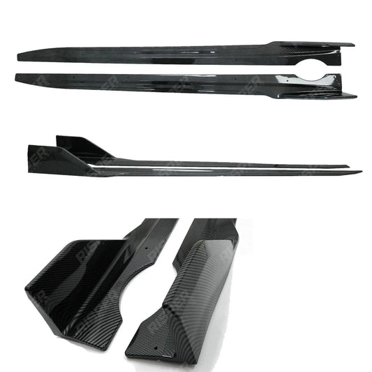BMW X5 G05 M Sport 2018+ - Black Knight Side Skirt Splitters in Carbon Look