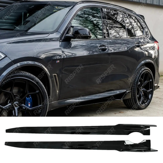 BMW X5 G05 M Sport 2018+ - Black Knight Side Skirt Splitters in Gloss Black