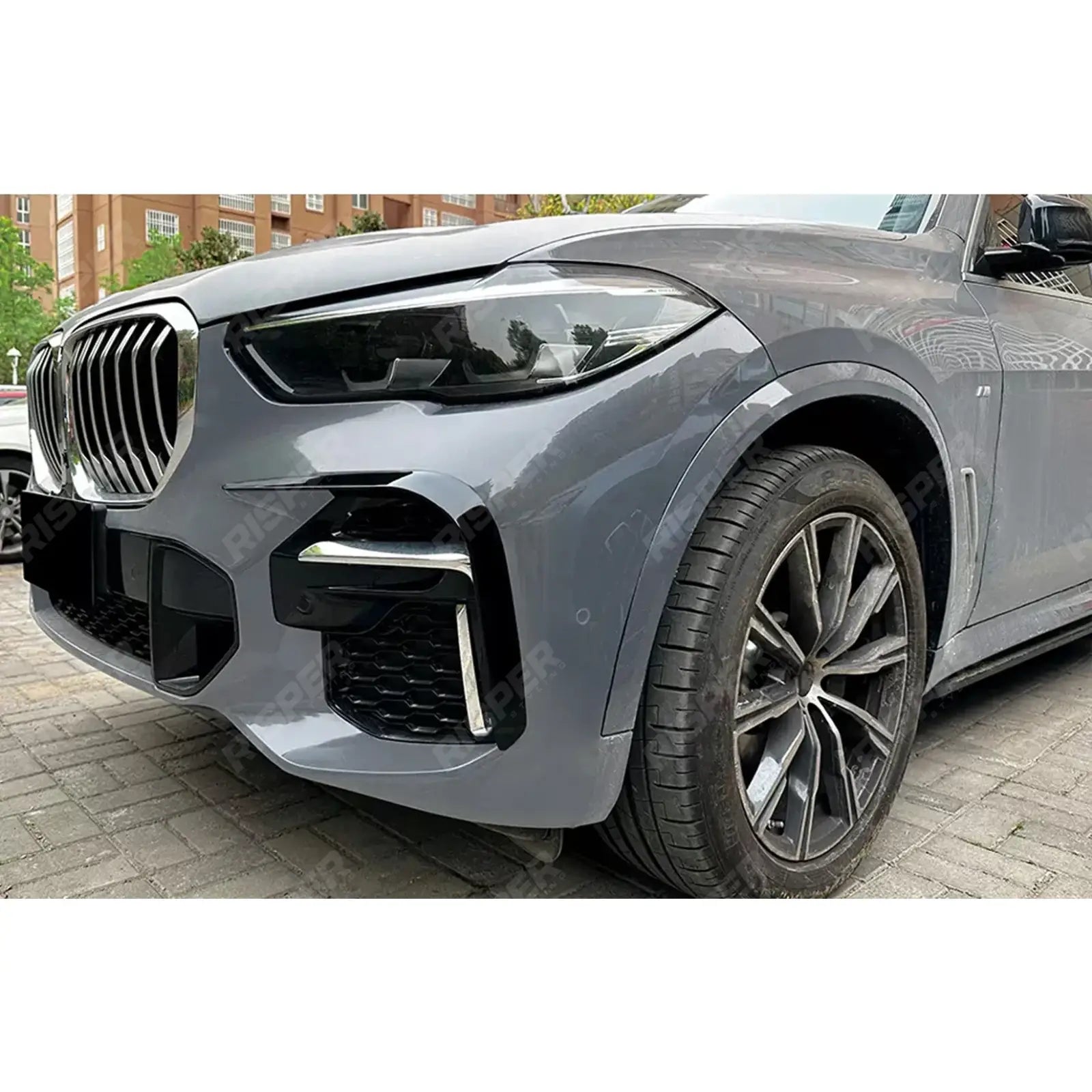 BMW X5 G05 (PRE LCI) M Sport 2019-2022 Front Bumper Canards In Gloss Black Body Trims