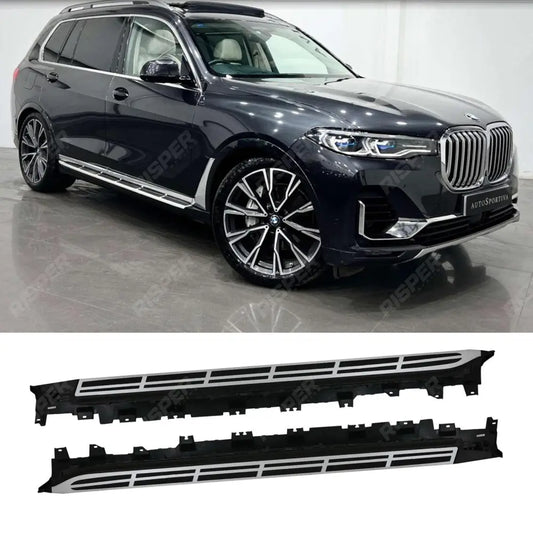 BMW X7 G07 2018 on Side Steps - Silver & Black