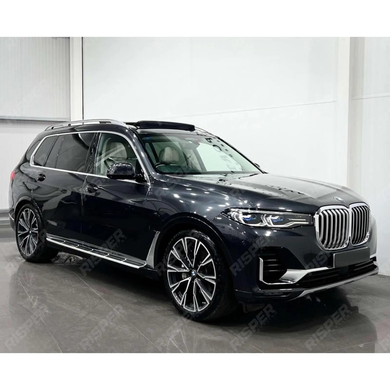 BMW X7 G07 2018 on Side Steps - Silver & Black