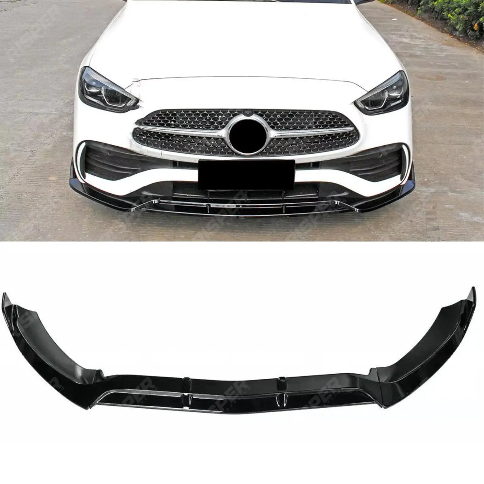 Mercedes C-Class W206 2022+ Brabus Style Front Splitter Lip In Gloss Black Front Splitter Main image
