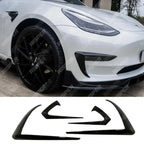 TESLA MODEL 3 2018 ON CANARD ACCENTS - IN GLOSS BLACK Body Trims