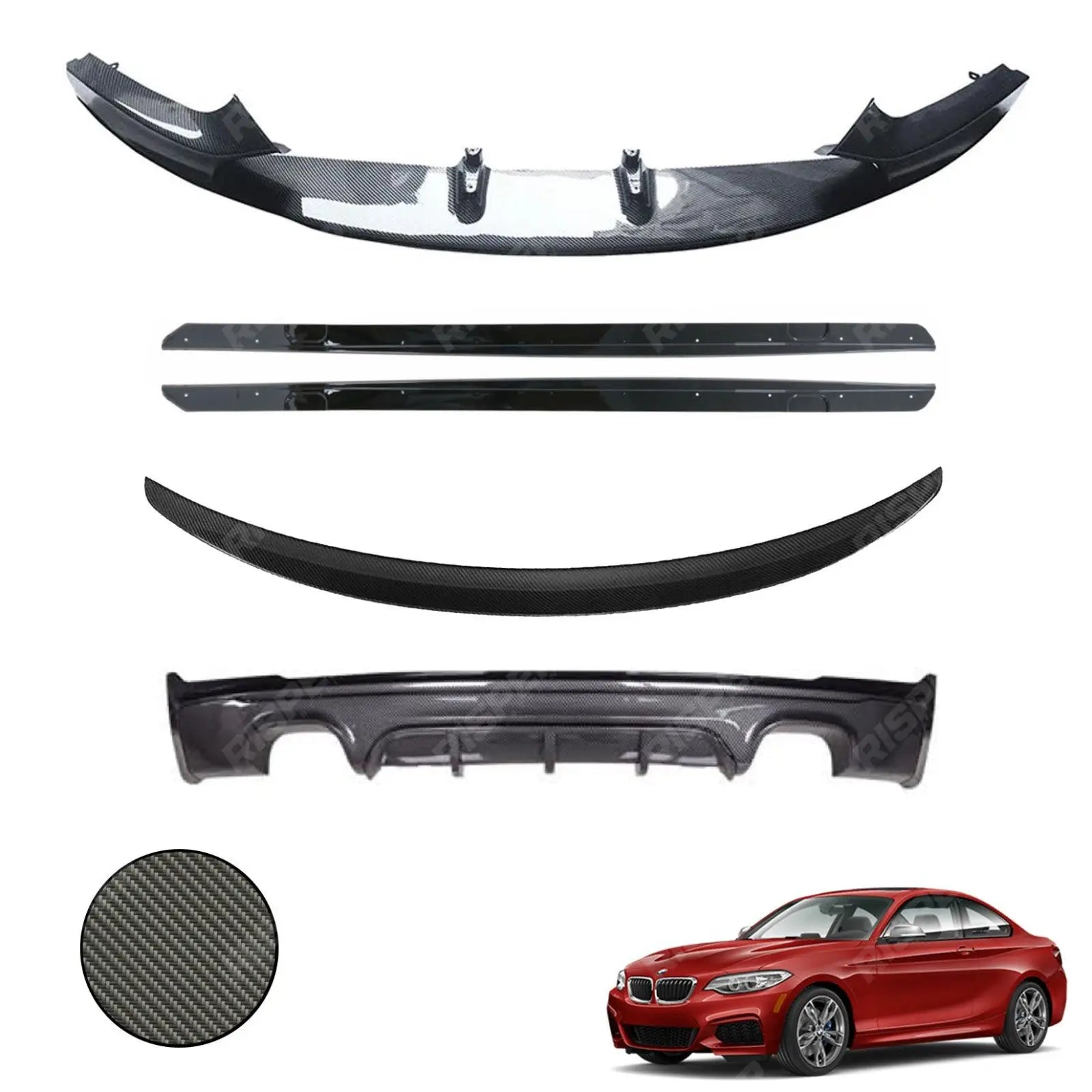 BMW 2 Series F22 M Sport 2014 - 2021 Carbon Look Full Aero Body Kit - Diffuser 00___00 Main image