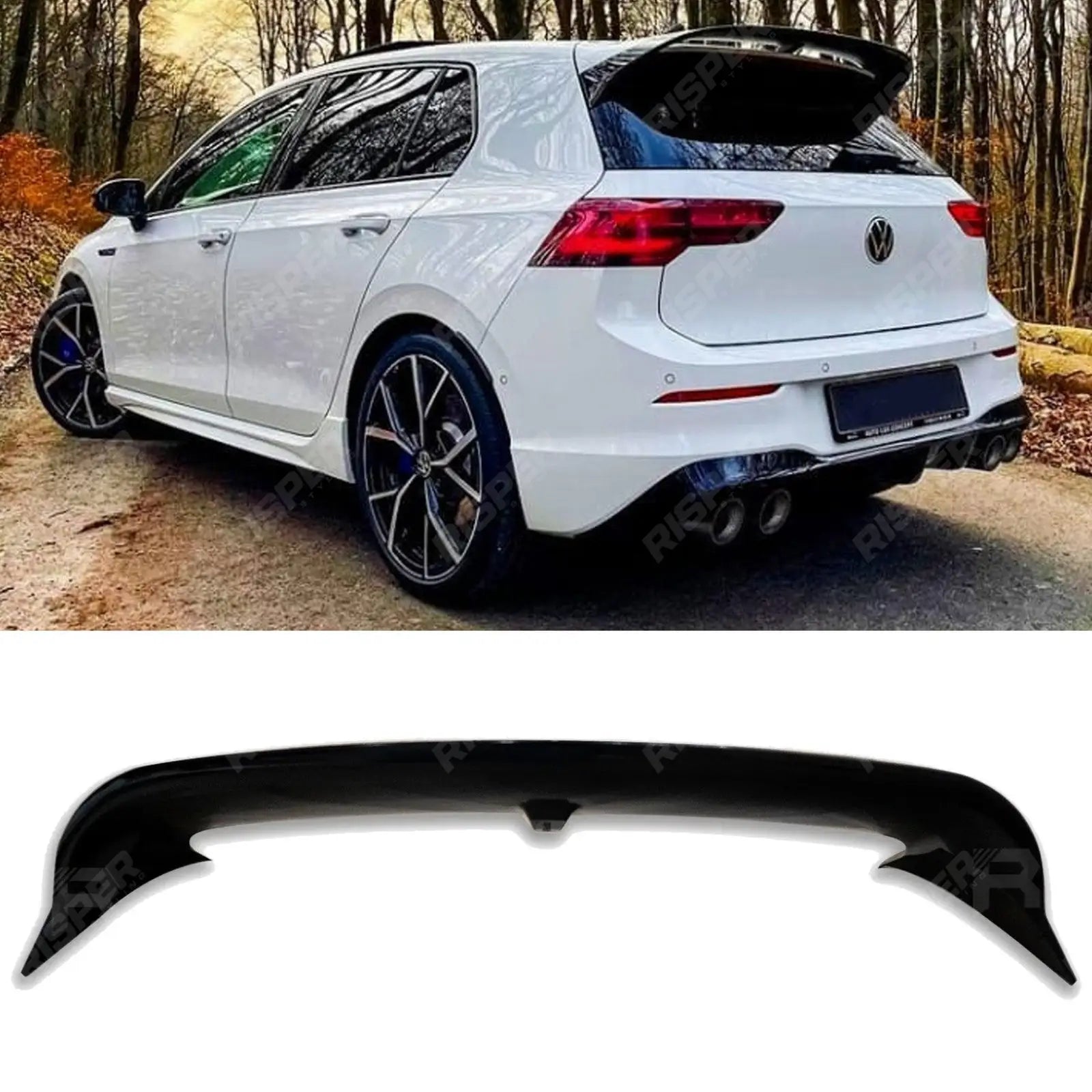 Volkswagen Golf MK8 TSI/TDI 2020+ - Club Sport CS Style Rear Spoiler in Gloss Black Main image