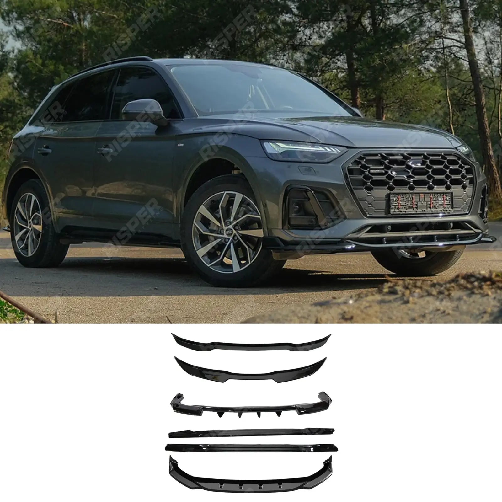 Complete Body Kit in Gloss Black For Audi Q5 S-line Mk2 Facelift 2020-2024 - Aero Kit