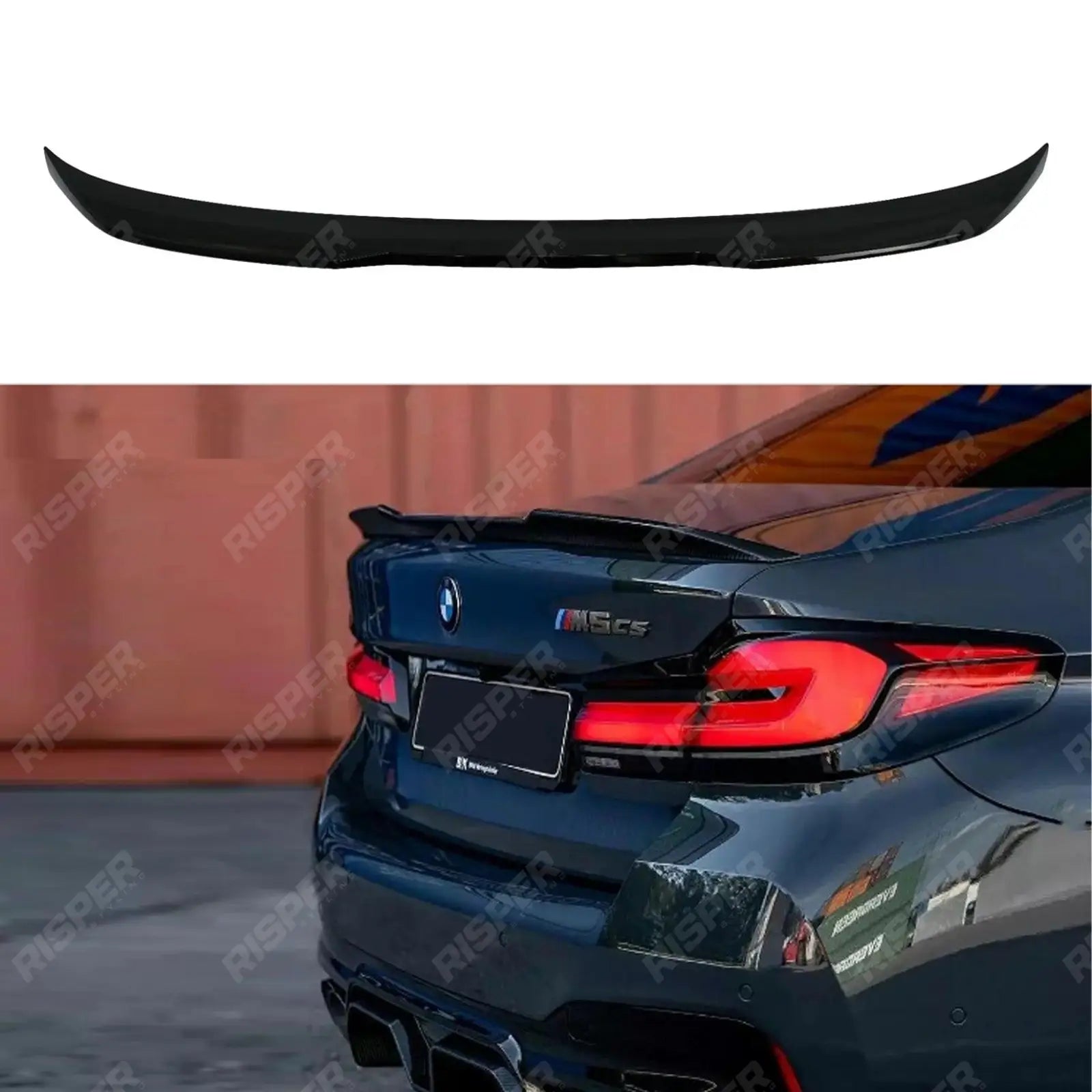 BMW 5 Series M5 G30 F90 - Gloss Black CS Style Rear Spoiler Main image