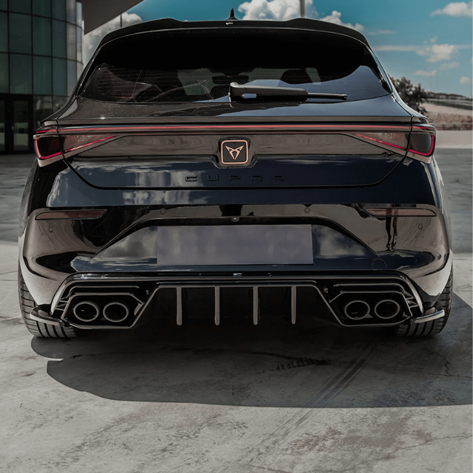 Cupra Leon 2020 On Rear Diffuser In Gloss Black