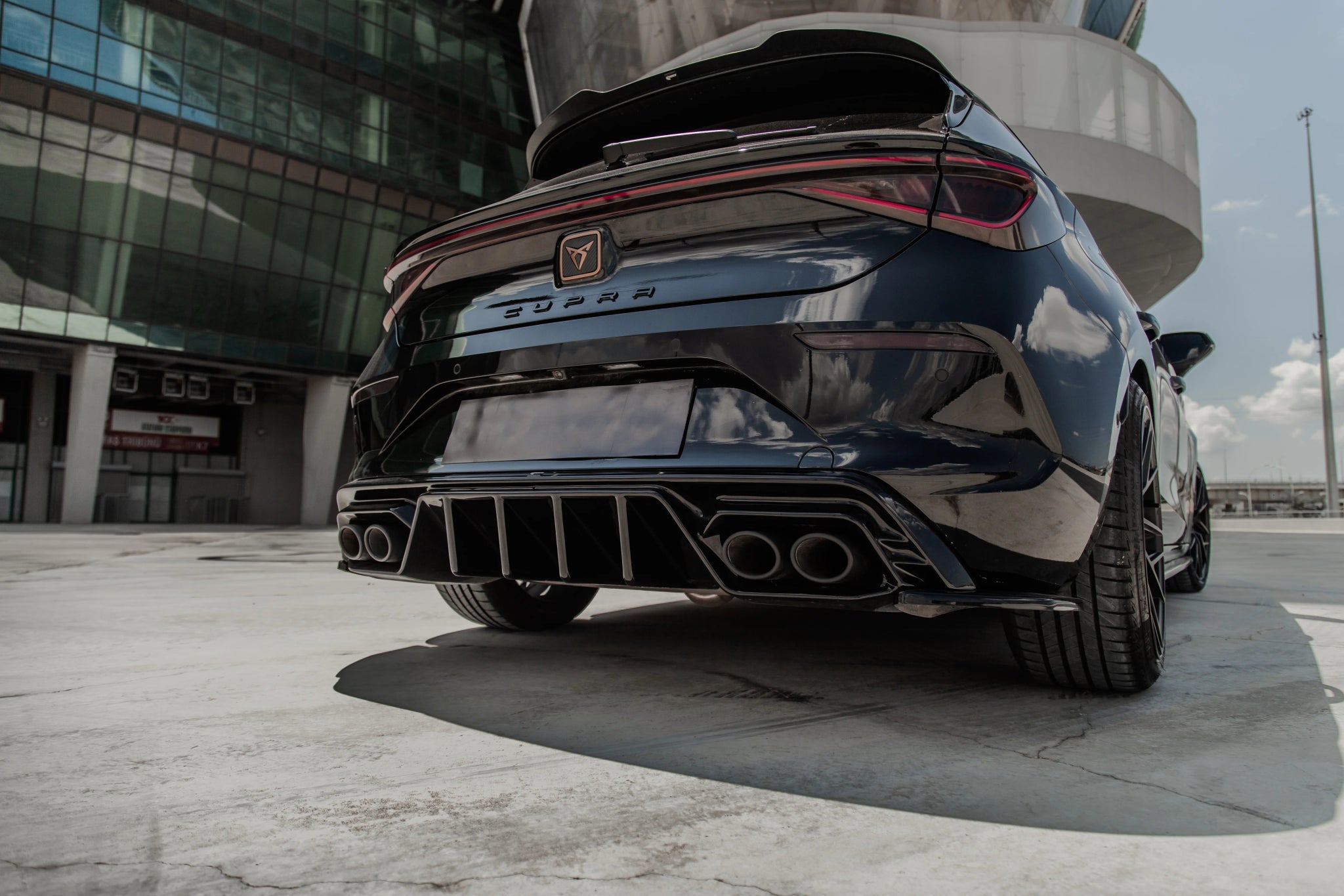 Cupra Leon 2020 On Rear Diffuser In Gloss Black