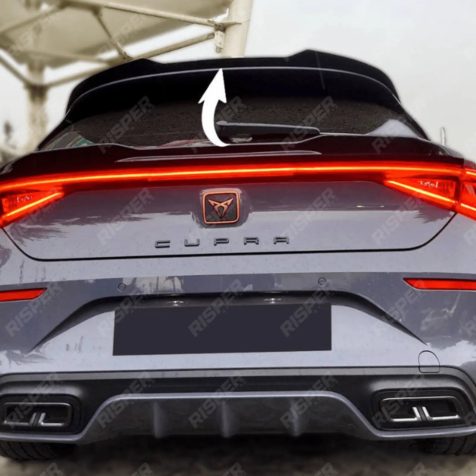 Cupra Leon 2020 On Rear Spoiler Cap In Gloss Black