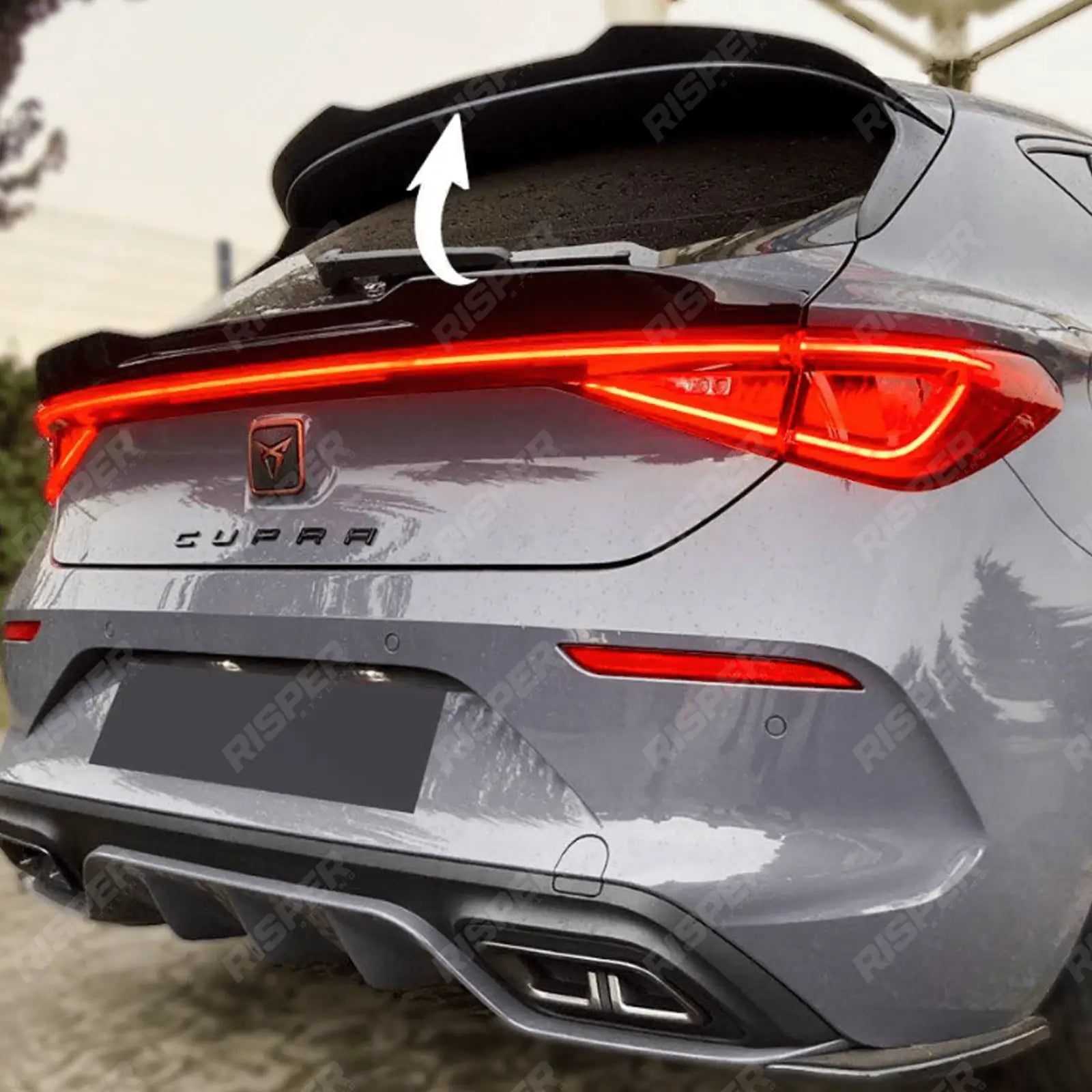 Cupra Leon 2020 On Rear Spoiler Cap In Gloss Black