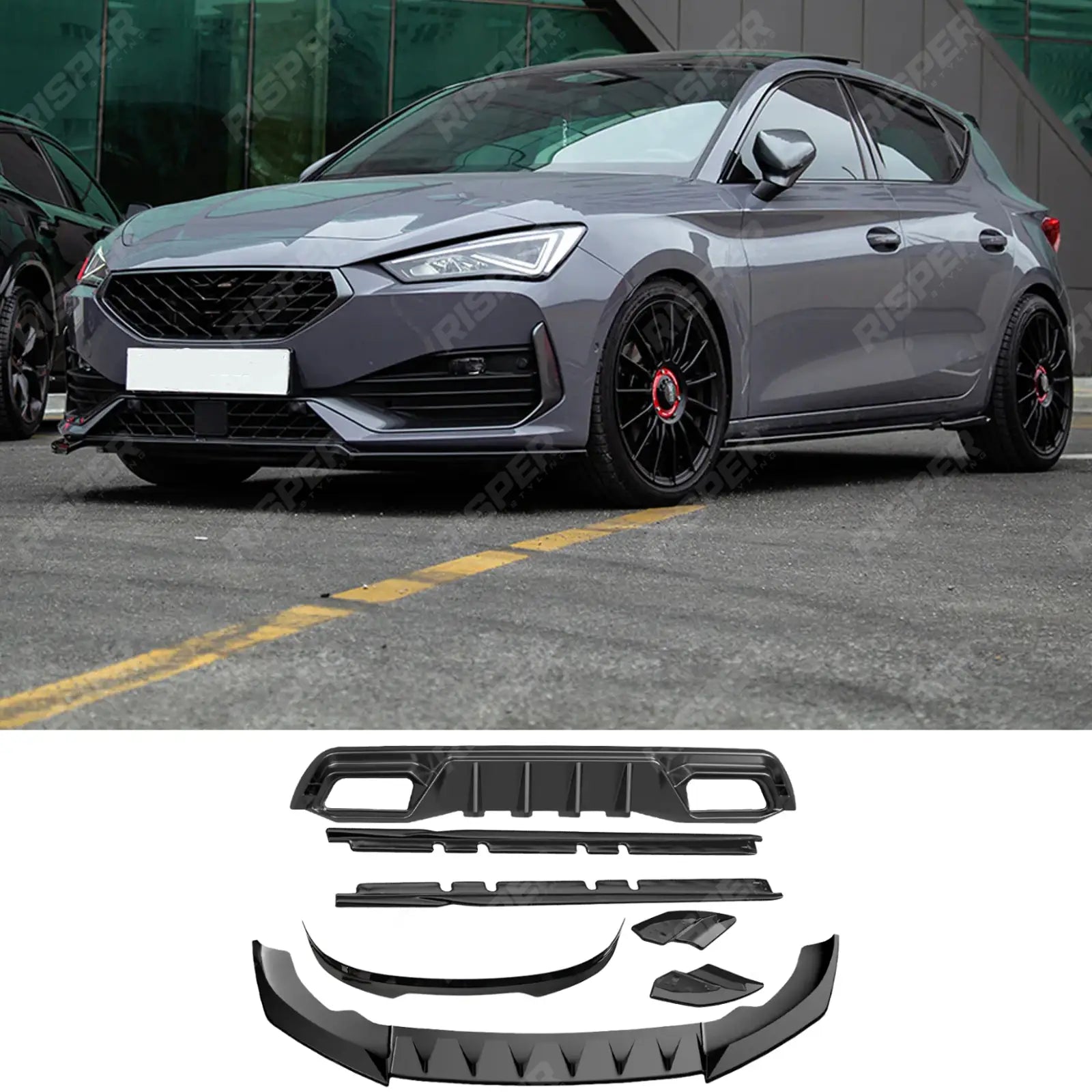 Cupra Leon Facelift 2024 On Aero Body Kit In Gloss Black Aero Kit Main image