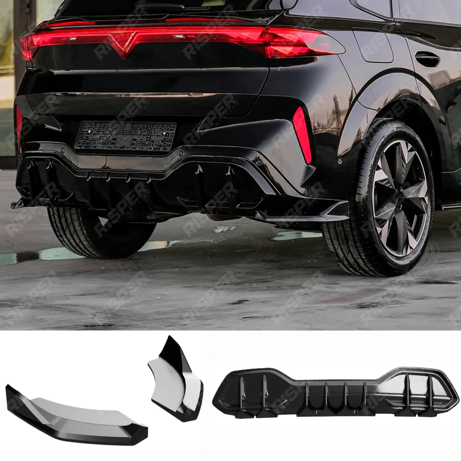 Cupra Terramar MK1 2025 On Rear Diffuser & Rear Side Splitters In Gloss Black Diffuser