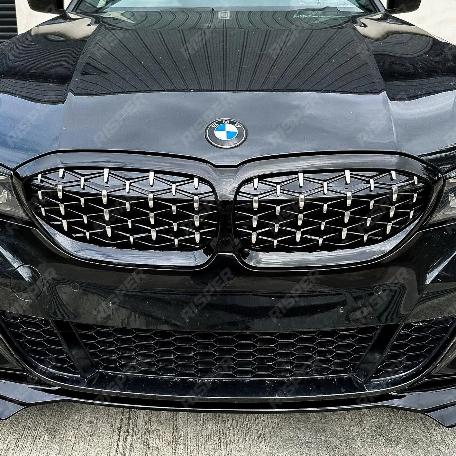 BMW 3 Series G20/G21 2018 - 2021 (pre - lci) Diamond Style Front Grill Gloss Black & Silver