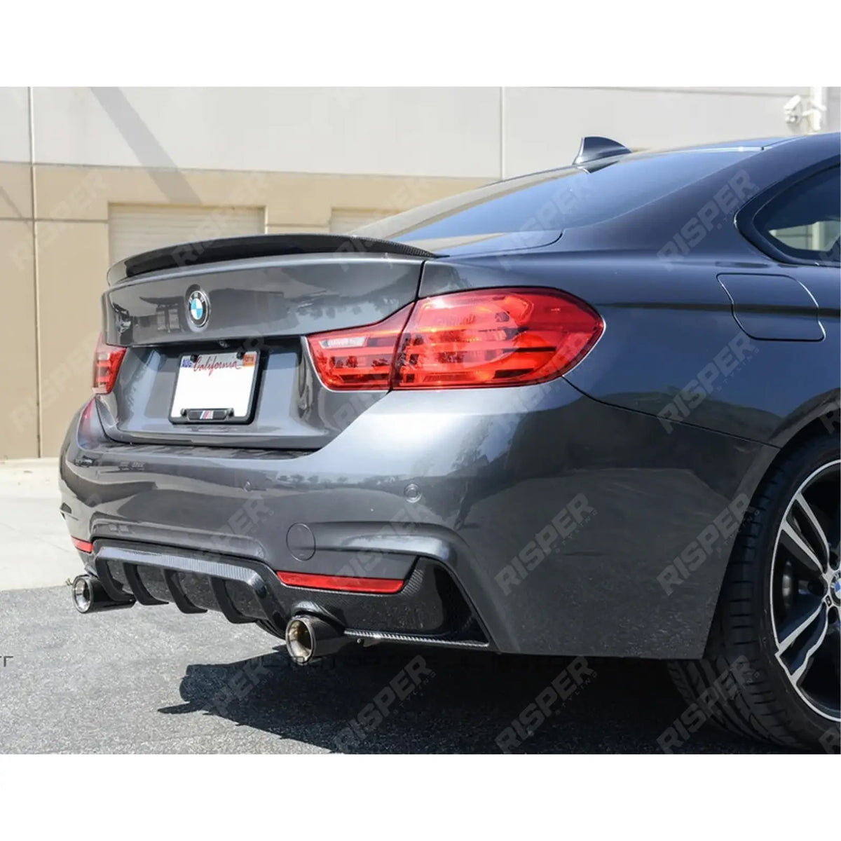 Double Rear Diffuser Dual Exit Rear Diffuser in Carbon Look For BMW 4 Series F32 F36 M Spor ...