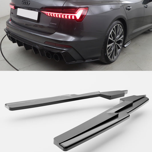 Audi S6 C8 (Sedan-Avant) 2019+ Rear Side Splitters / Audi A6 C8 S-Line (Sedan-Avant) 2018+ Rear Side Splitters (2PCS)