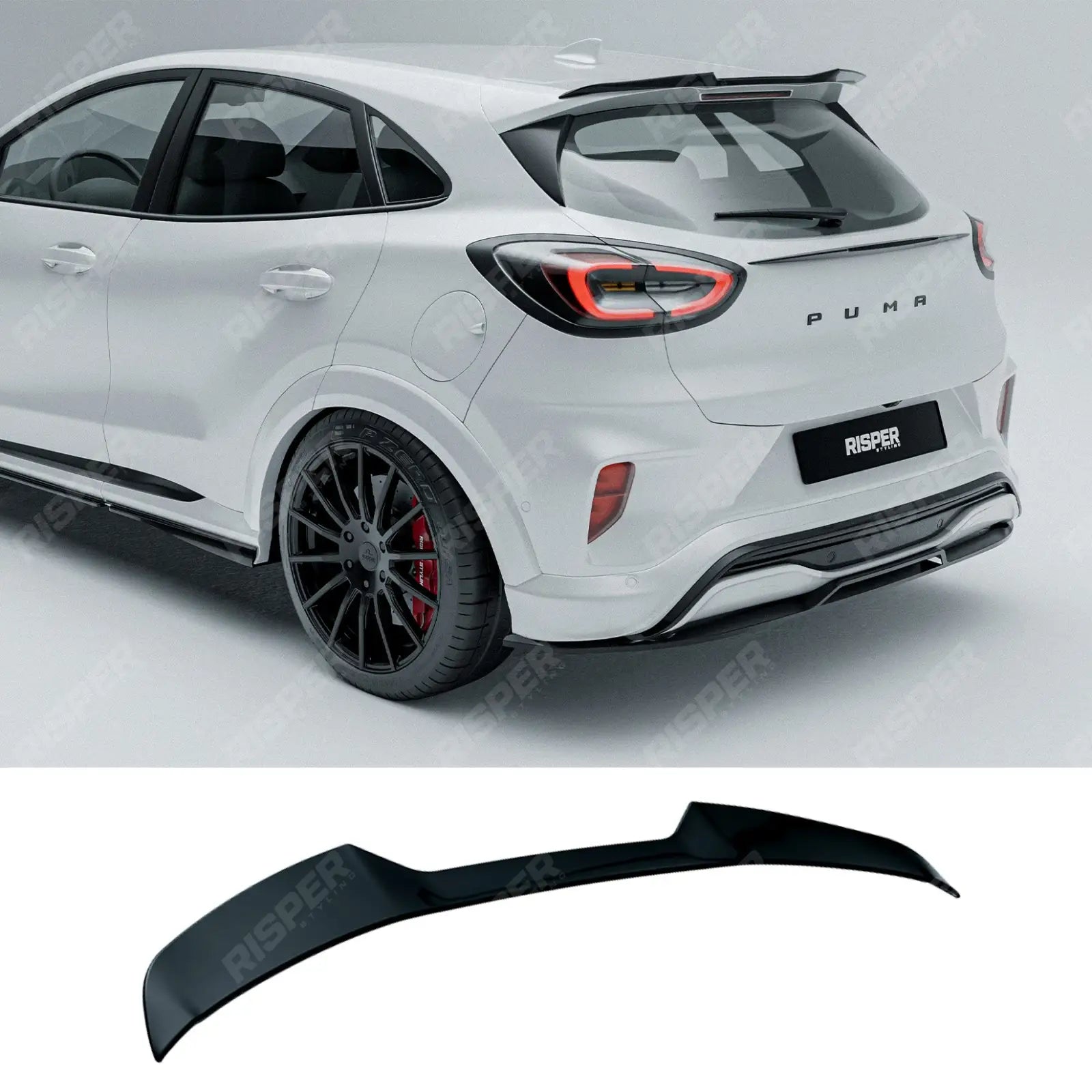 Ford Puma ST Line X 2019+ Upper Roof Spoiler In Gloss Black Rear Spoilers Main image