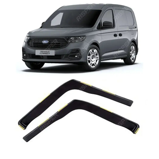 Ford Transit Connect 2024 On Stx Internal Wind Deflectors - 2pcs - Clip In Fitment - Dark Smoke Wind Deflectors