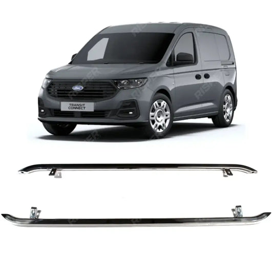 Ford Transit Connect 2024 On SWB Trapezoid Side Bars in Stainless Steel Side Bars