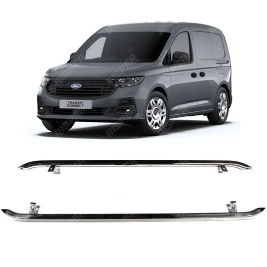 Ford Transit Connect 2024 On SWB Trapezoid Side Bars in Stainless Steel Side Bars