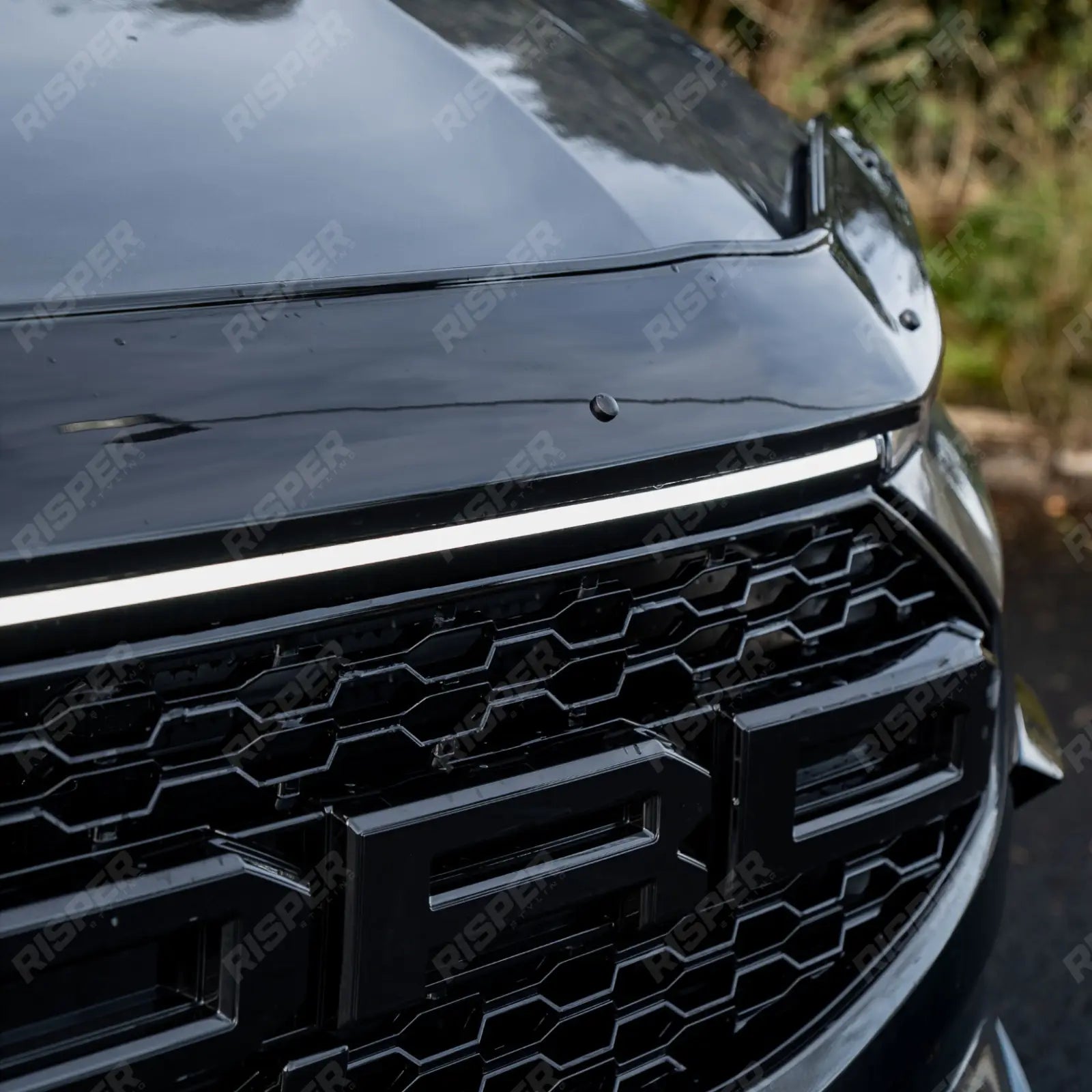 Ford Transit Custom 2023 On STX Bonnet Guard Protector – Black Bonnet Guard