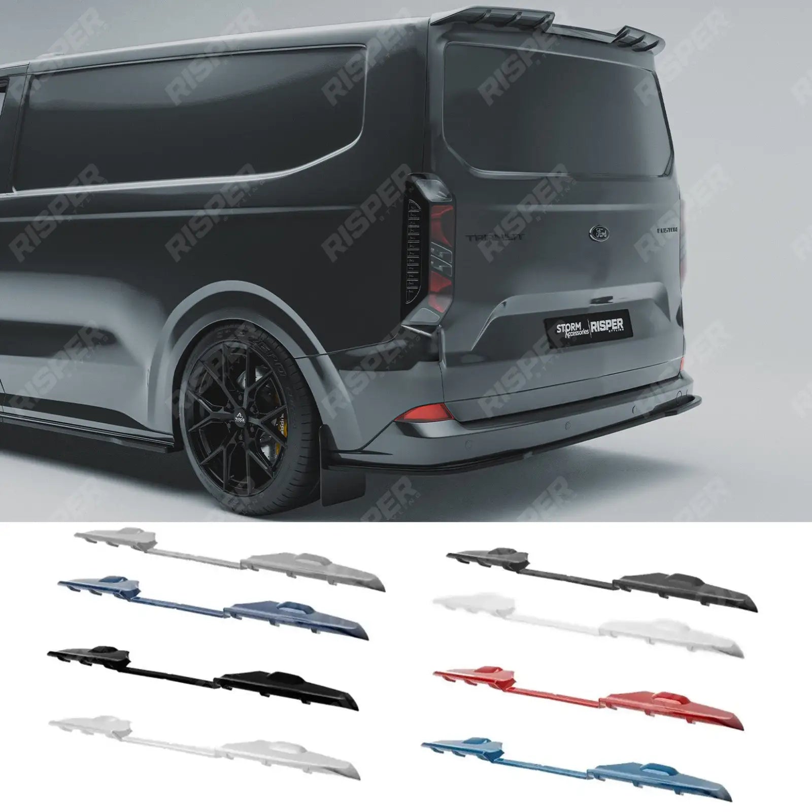 Ford Transit Custom 2023+ Rear Tailgate Spoiler Colour Coded or Primer Rear Spoilers Main image
