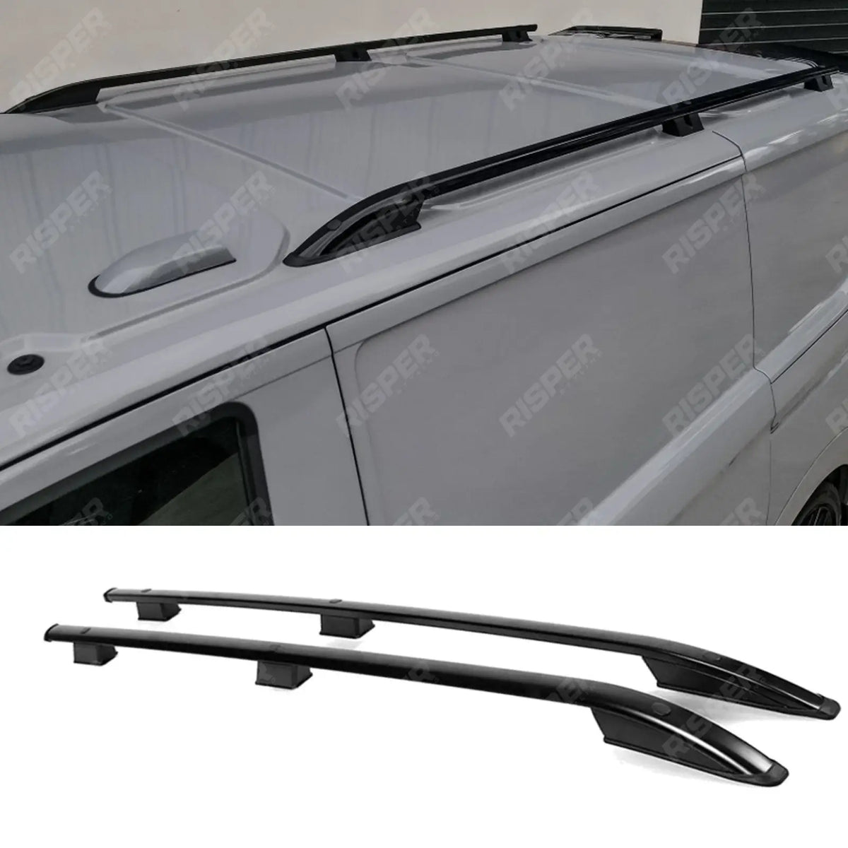 Ford Transit Custom 2024+ SWB Sport Style Roof Rails In Black Roof Rails