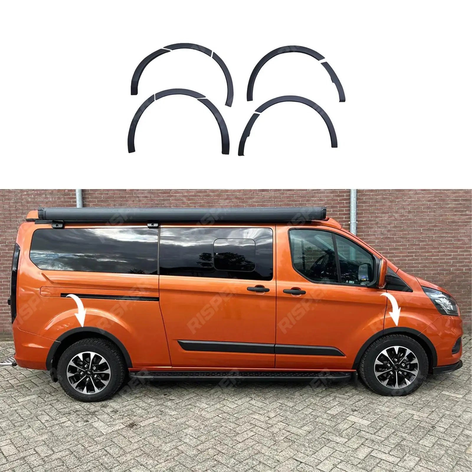 Ford Transit Custom Mk1 Facelift 2018 - 2024 - Wheel Arch Trims (10pcs) - Matte Black