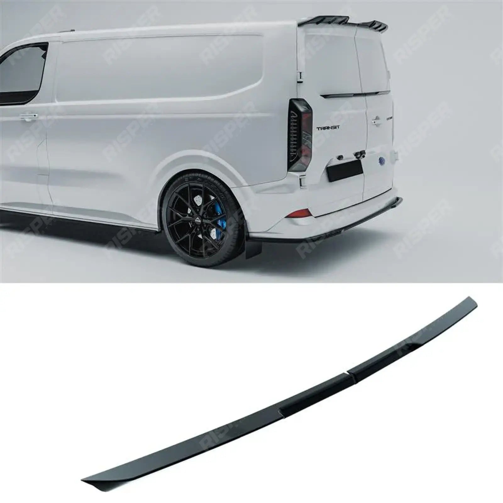 Ford Transit Custom MK2 2023+ Barn Door Mid Spoiler In Gloss Black Rear Spoilers