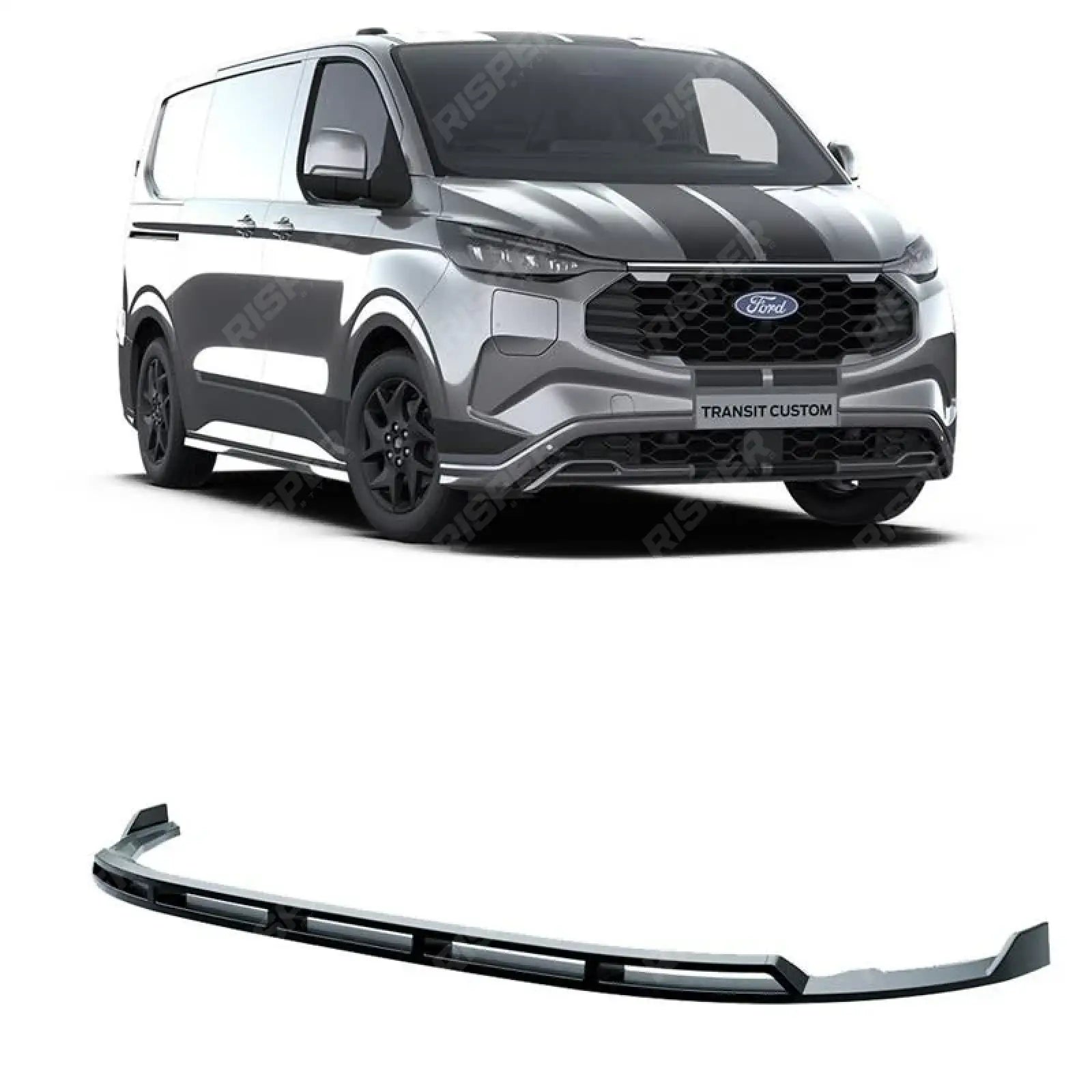 Ford Transit Custom MK2 2023+ ’Sport’ Front Splitter Lip In Gloss Black Front Splitter Main image