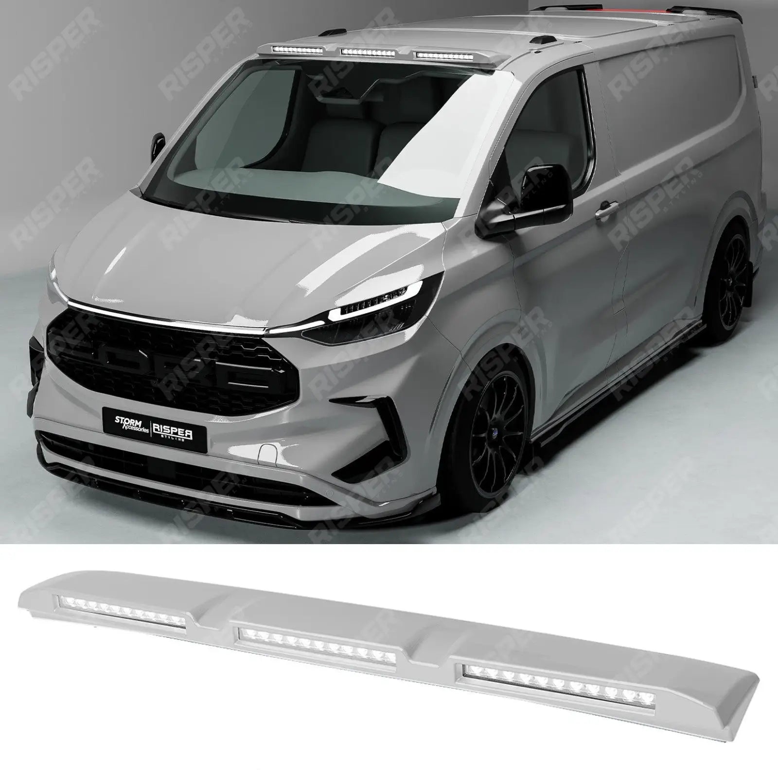 Ford Transit Custom MK2 2024 on Luminex Roof Light Pod With Amber Strobe Colour Coded