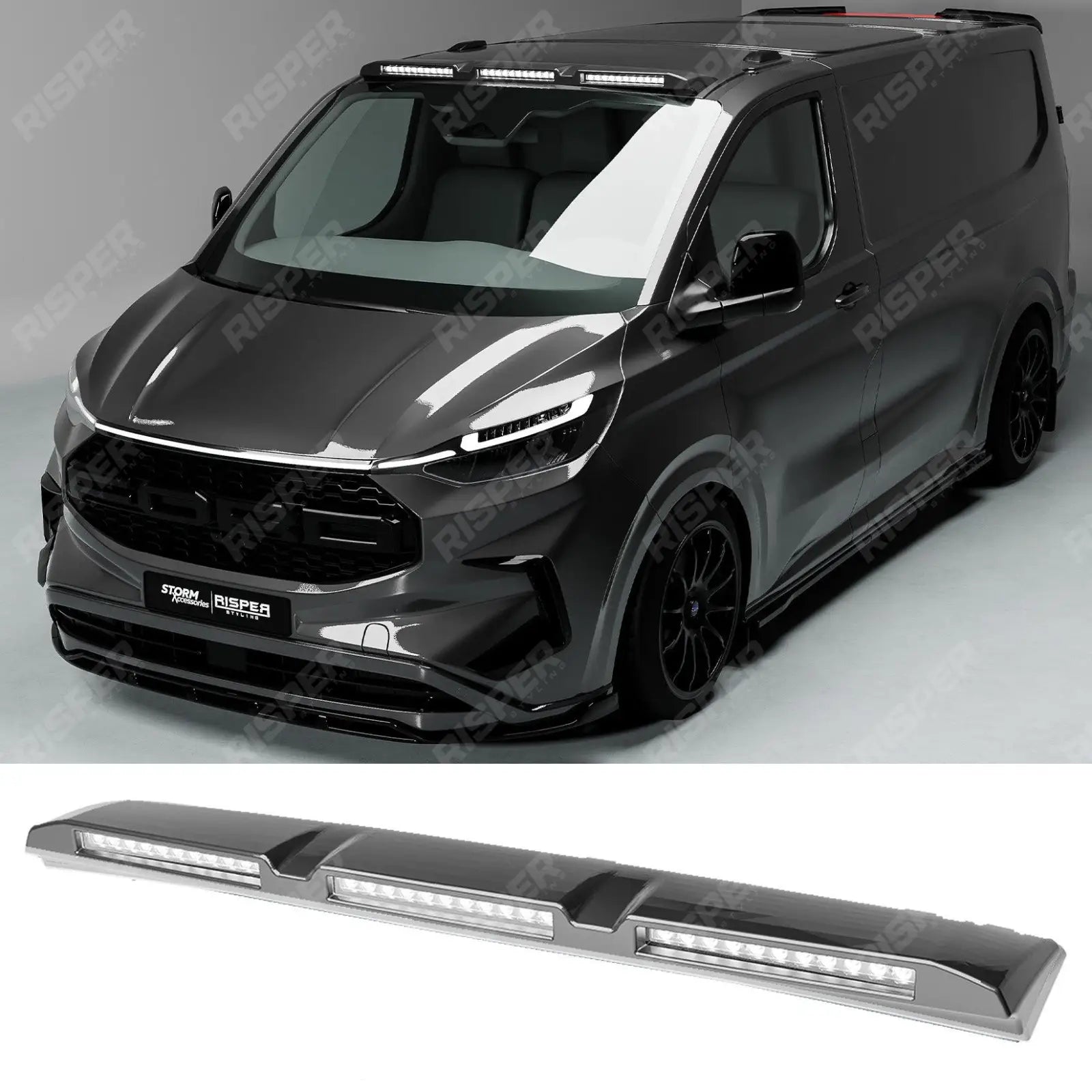 Ford Transit Custom MK2 2024 on Luminex Roof Light Pod With Amber Strobe Colour Coded