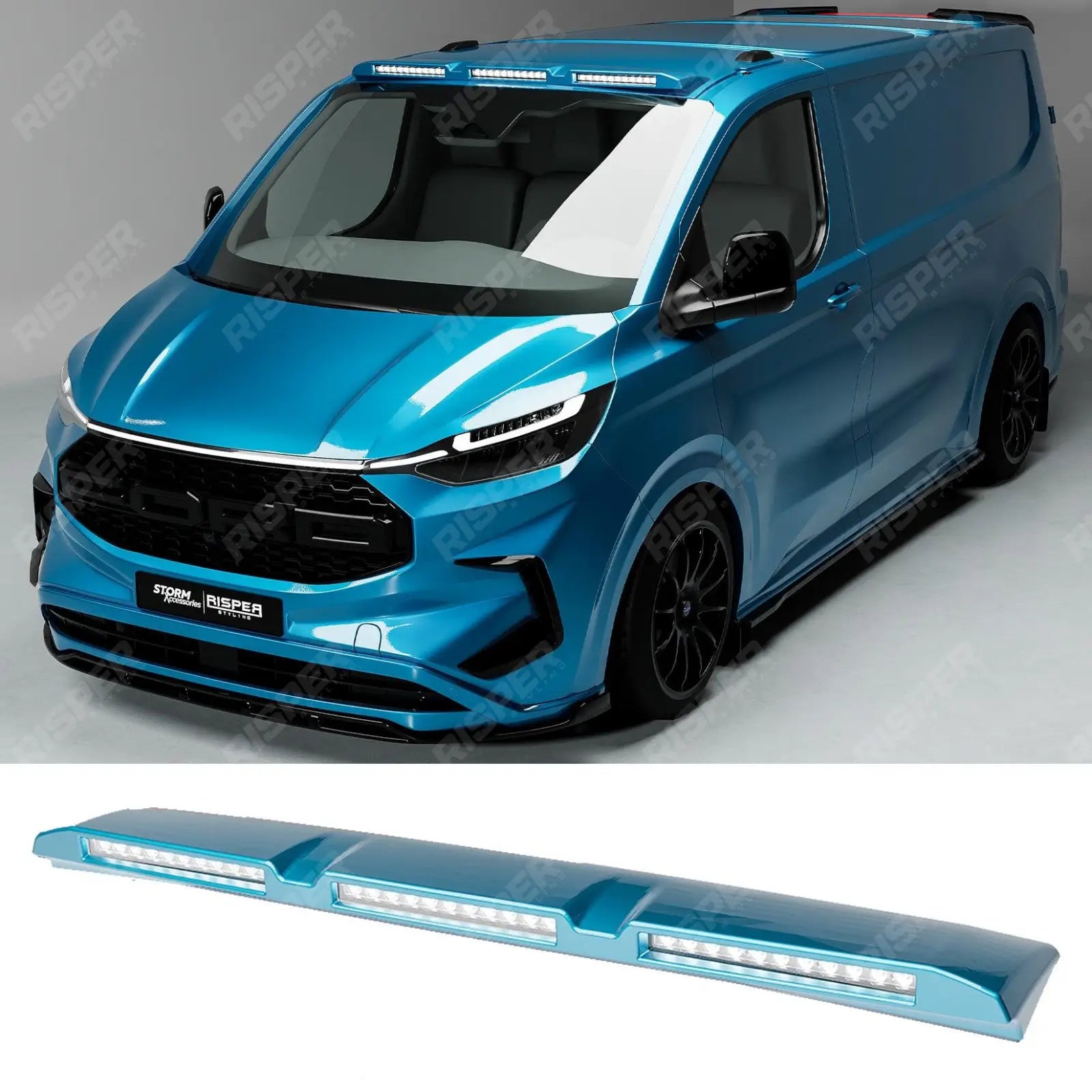 Ford Transit Custom MK2 2024 on Luminex Roof Light Pod With Amber Strobe Colour Coded