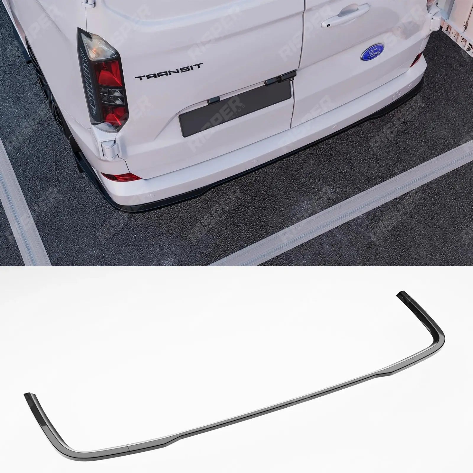 Ford Transit Custom MK2 2024 On Rear Bumper Splitter In Gloss Black 3 ...
