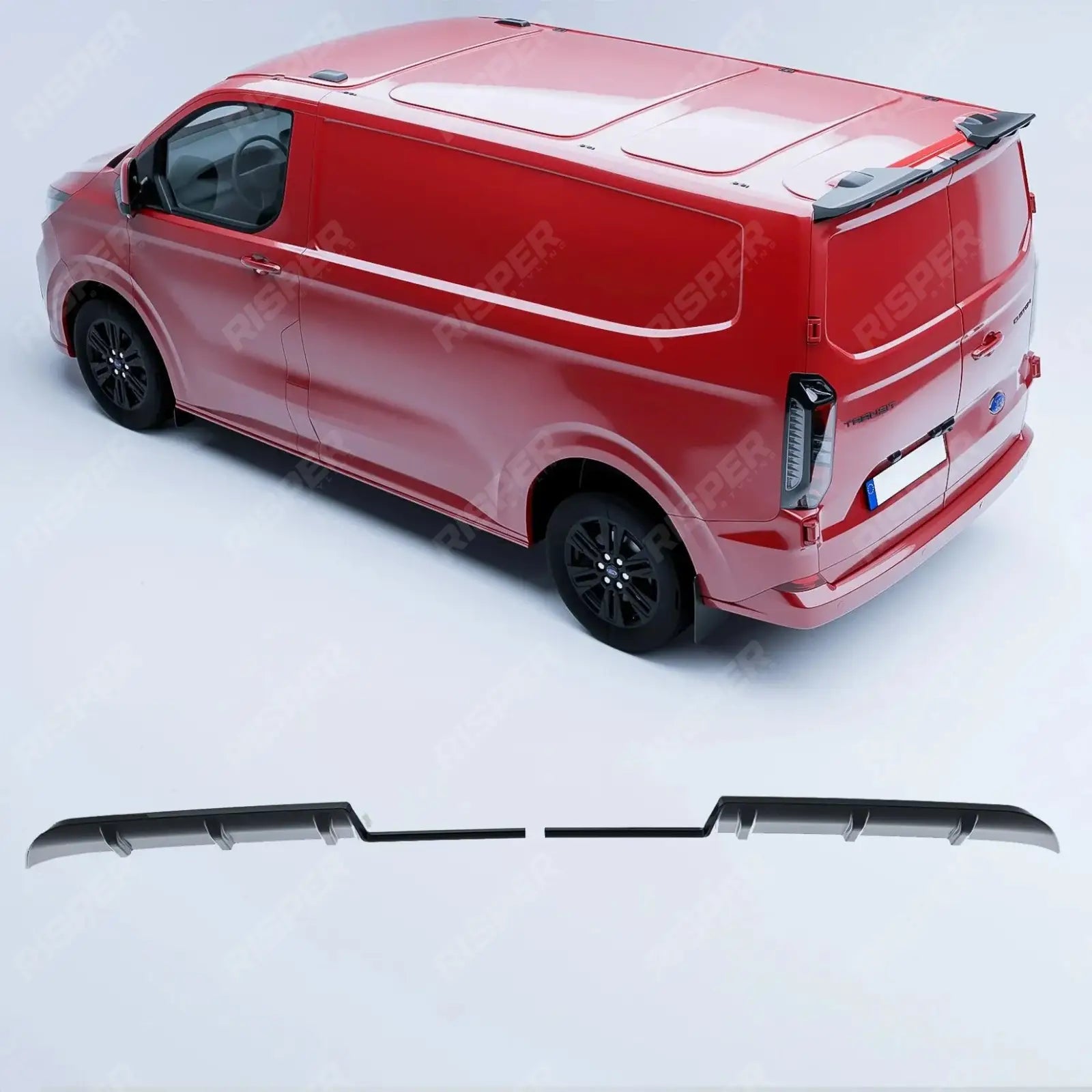 Ford Transit Custom MK2 2024 On V1 Rear Spoiler For Barn Door In Gloss Black