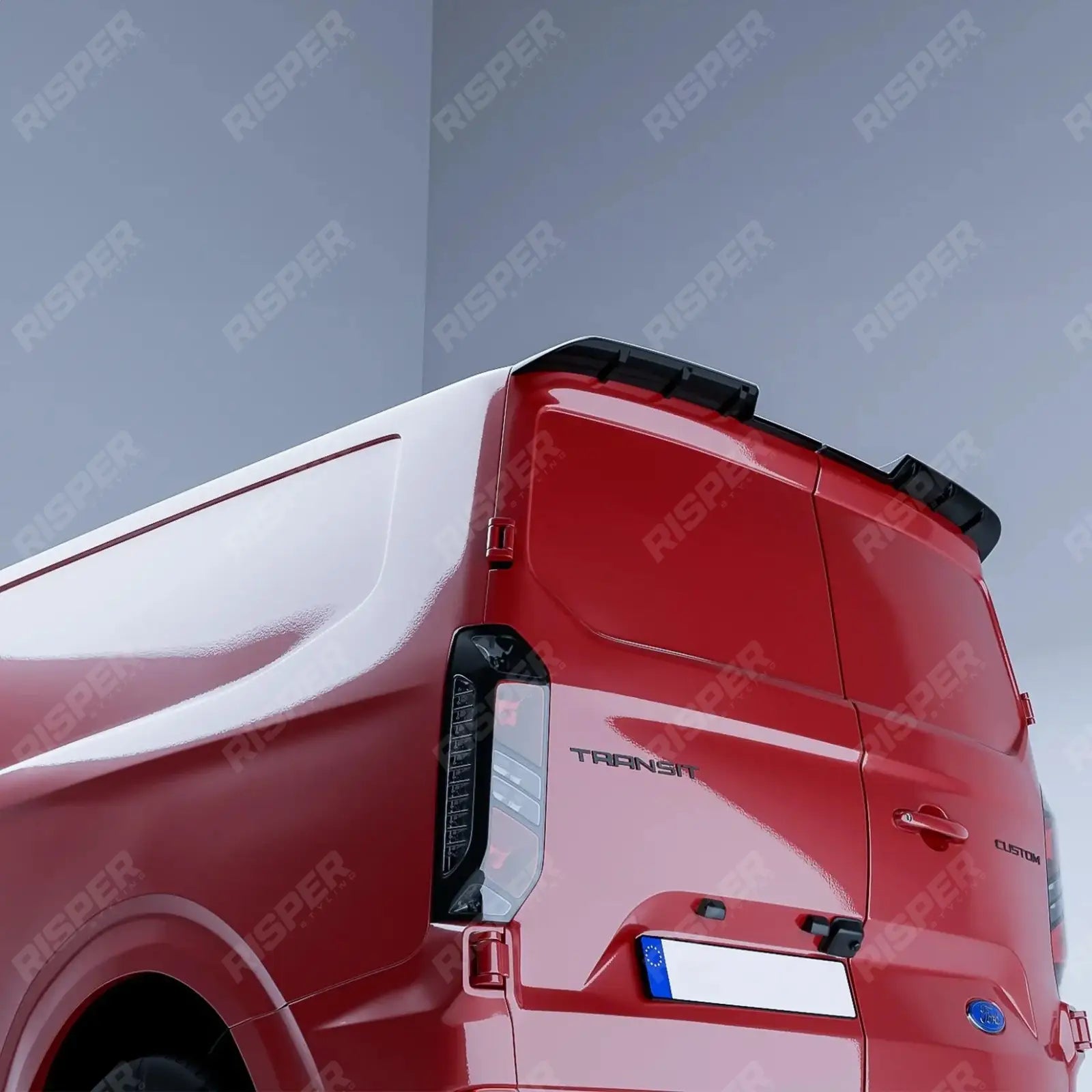 Ford Transit Custom MK2 2024 On V1 Rear Spoiler For Barn Door In Gloss Black