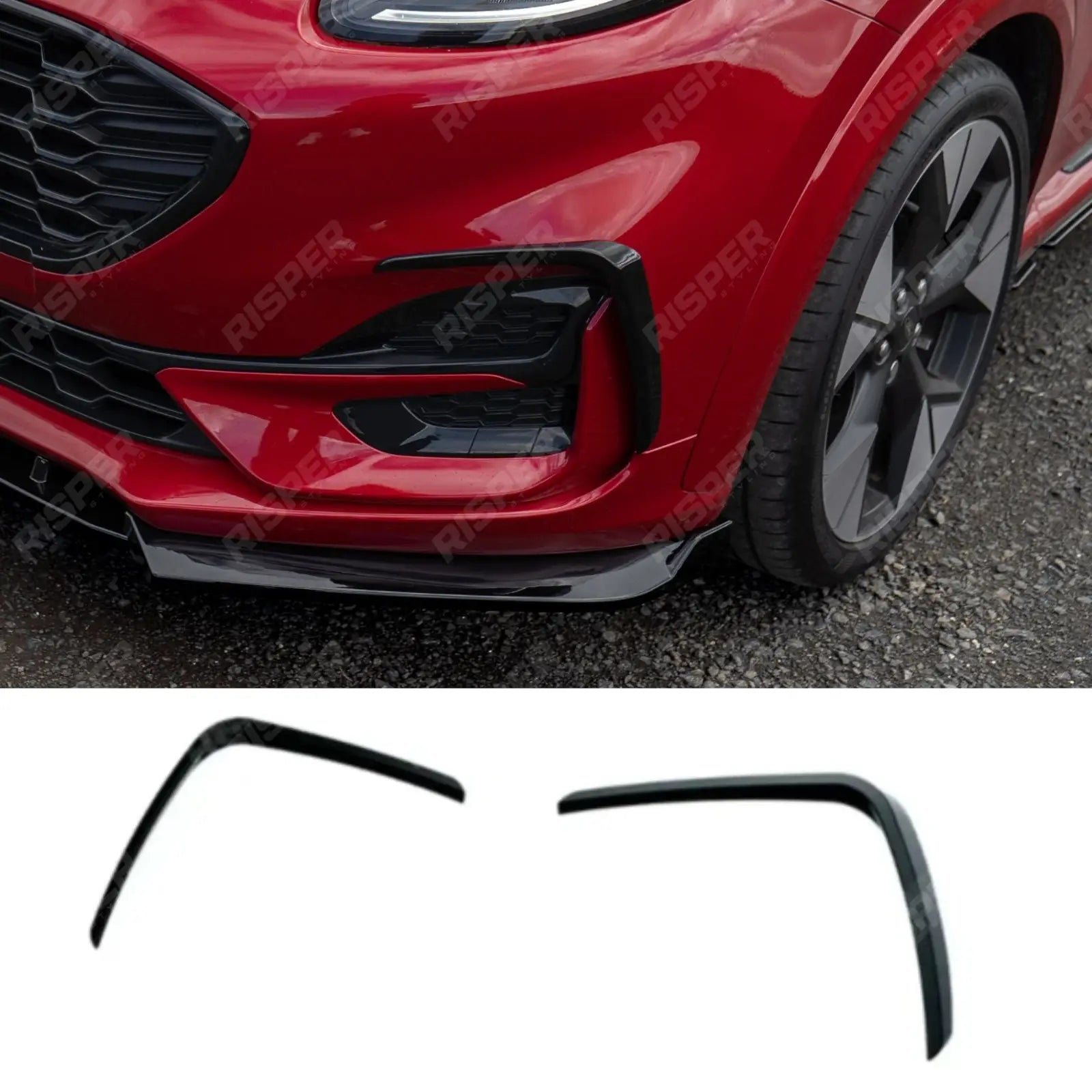 Front Canards In Gloss Black For Ford Puma ST Line & ST Line X 2019+ - Body Trims Main image
