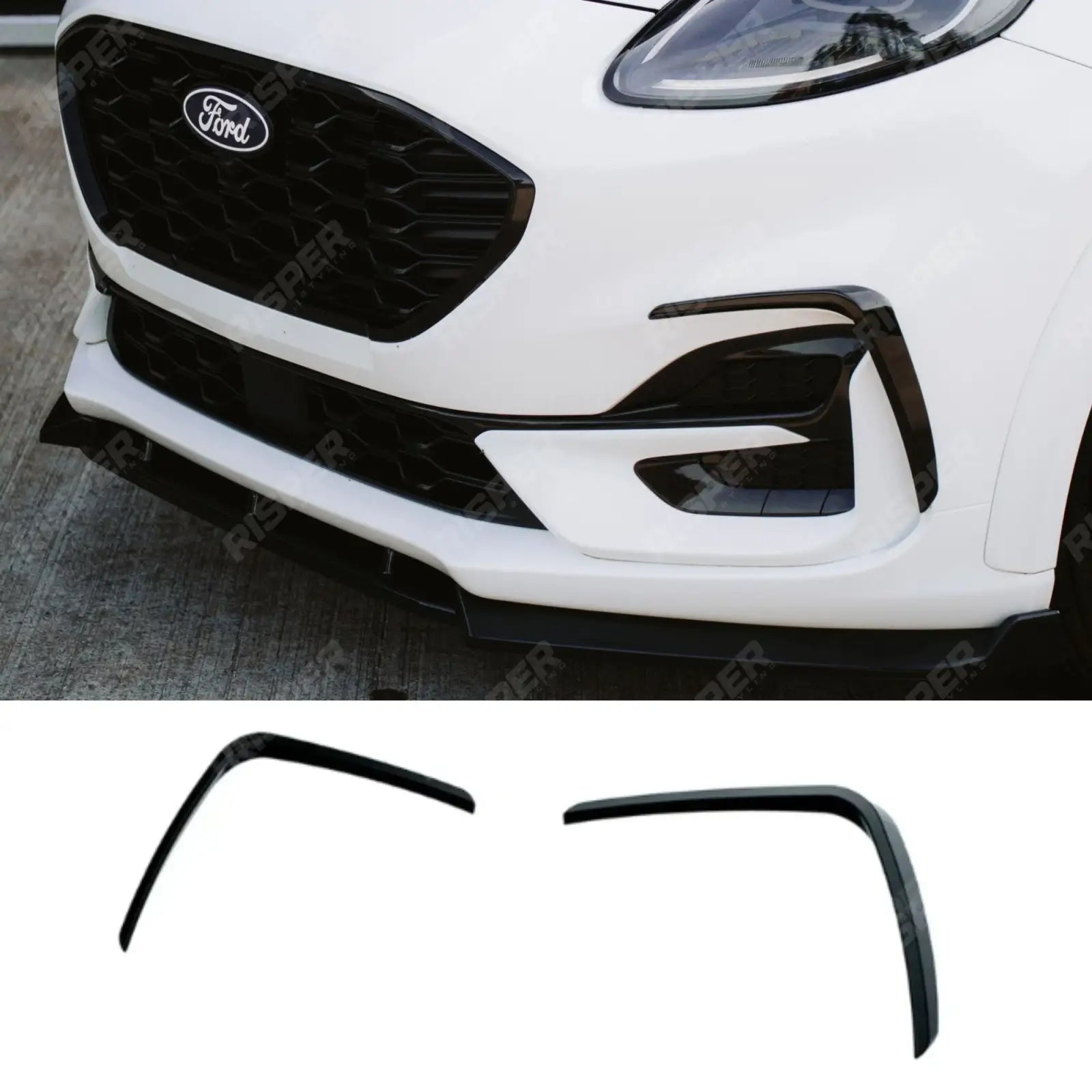 Ford Puma ST Line & ST Line X 2019+ Front Canards In Gloss Black - Body Trims