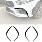 MERCEDES A CLASS AMG LINE 2018-2024 SEDAN / HATCHBACK FRONT CANARDS IN GLOSS BLACK Body Trims