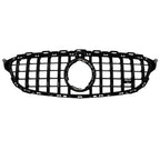 Front Grille GT GRL Look In Gloss Black (Camera Compatible) For Mercedes C205 W205 2019-2021 - Grilles