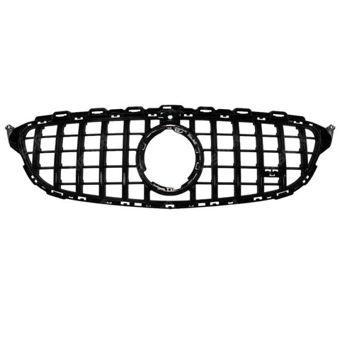 Front Grille GT GRL Look In Gloss Black (Camera Compatible) For Mercedes C205 W205 2019-2021 - Grilles