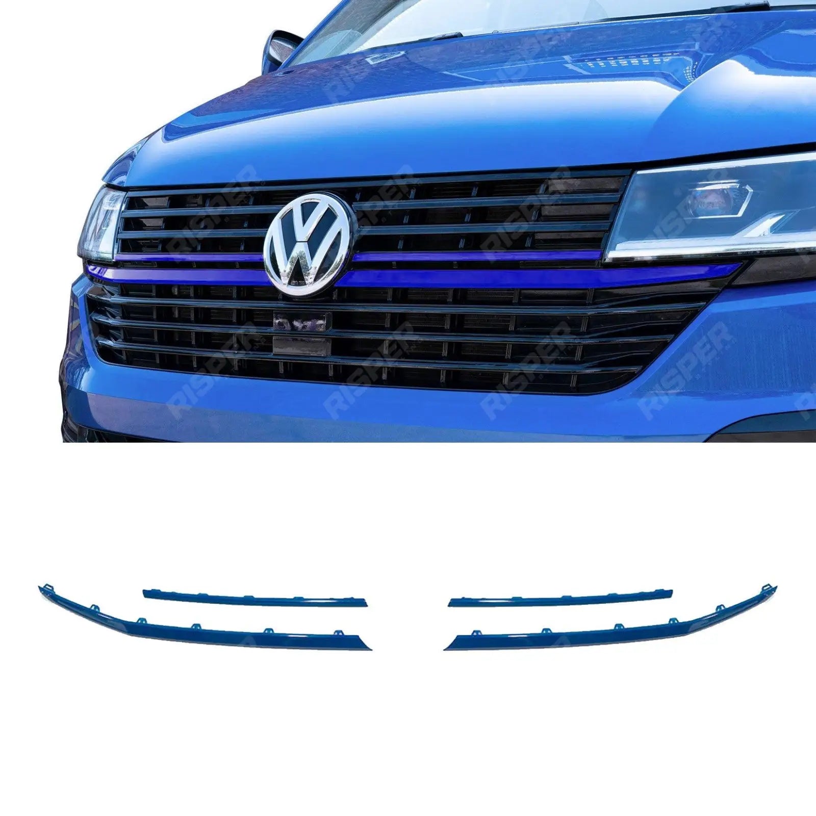 VW T6.1 Transporter Front Radiator Badged Grille Upper Lower Clip In Trim Main image