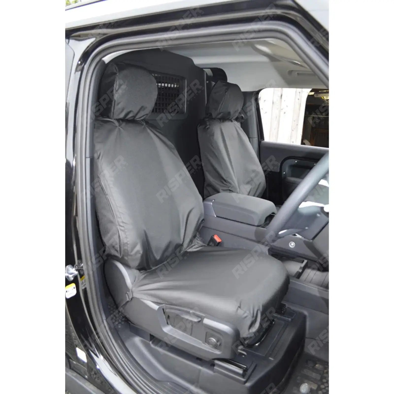 Land Rover Defender L663 2020+ Front Seat Covers Pair In Black Main image