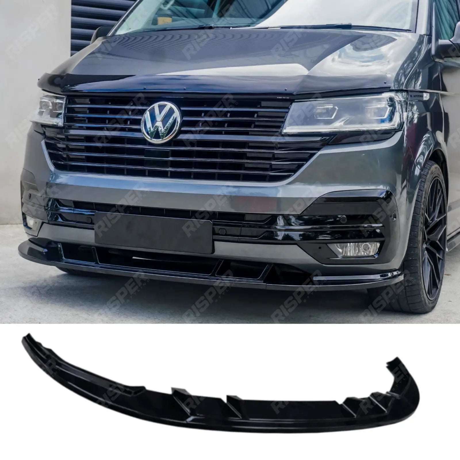 VW Transporter T6.1 Front Splitter - Gloss Black Front Splitter Main image