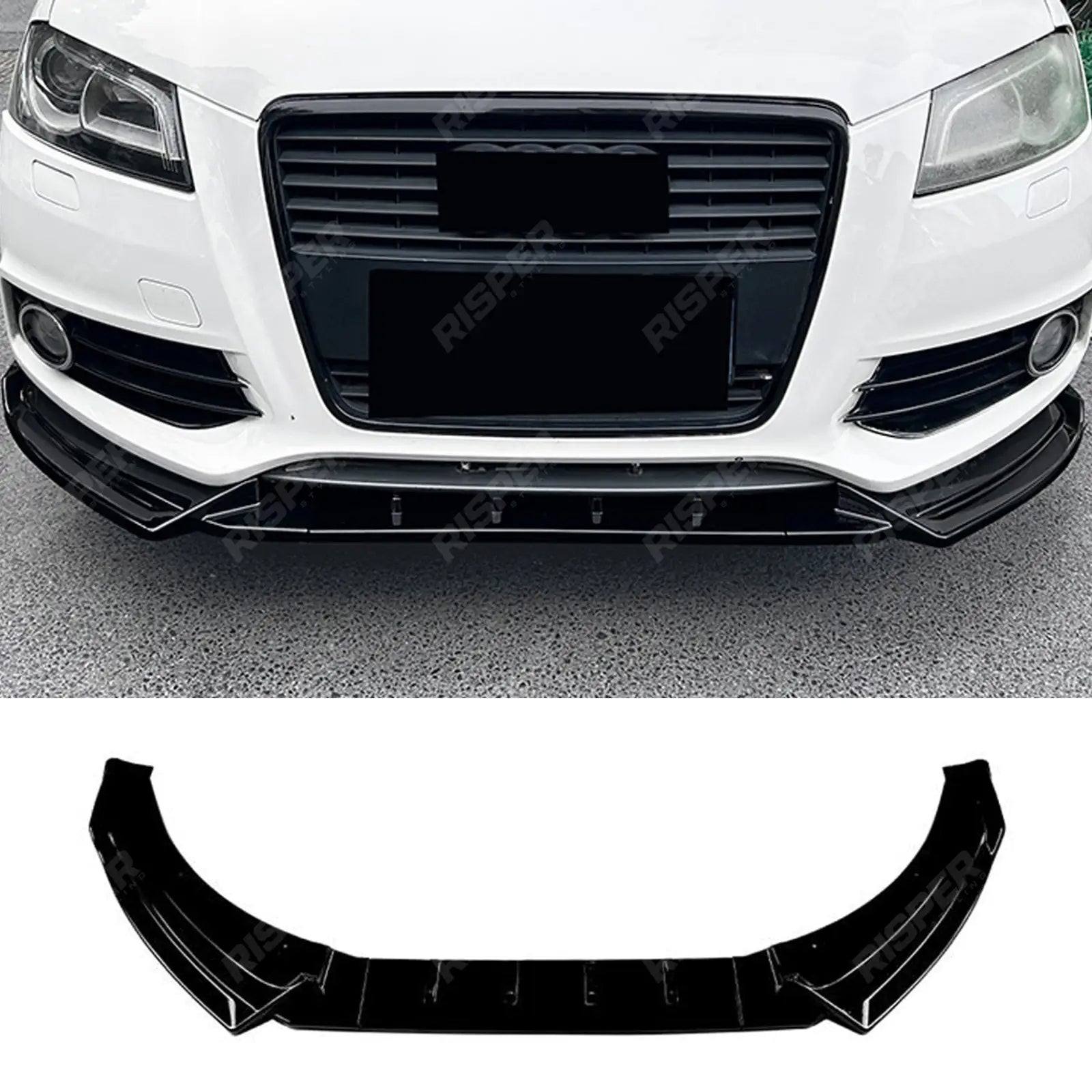 Front Splitter in Gloss Black For Audi A3 8p 2008-2013 Facelift S LINE - Front Splitter