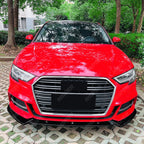 Front Splitter in Gloss Black For Audi A3 S3 8v Facelift S LINE 2017-2020 - Front Splitter