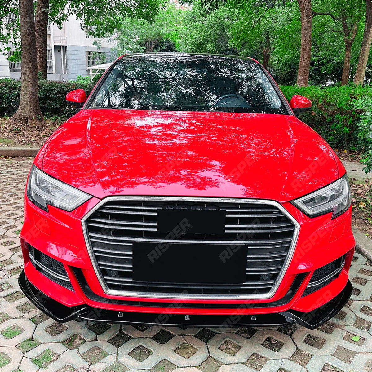Front Splitter in Gloss Black For Audi A3 S3 8v Facelift S LINE 2017-2020 - Front Splitter