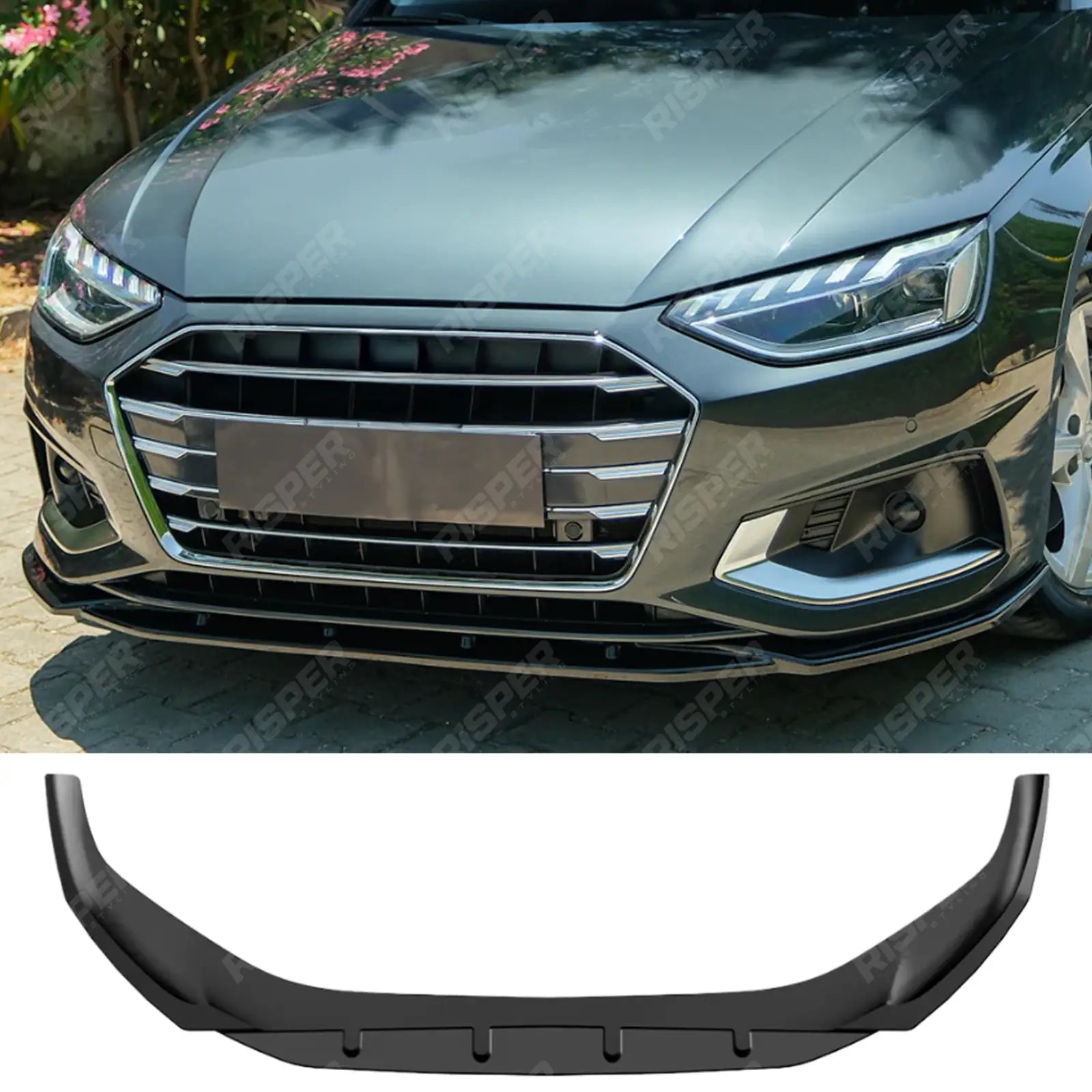 Audi A4 B9 Facelift 2019-2024 Front Splitter In Gloss Black Front Splitter Main image