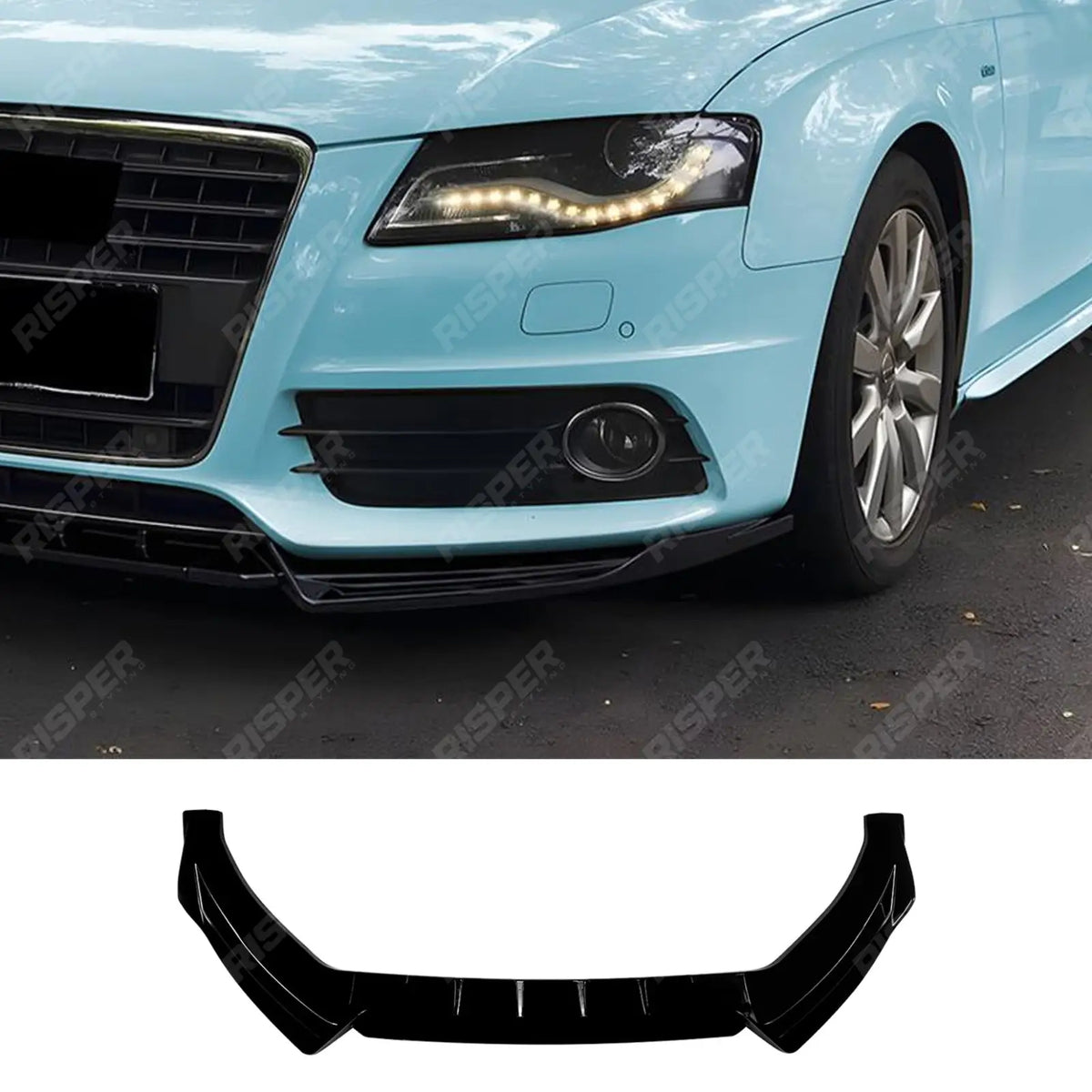 Front Splitter in Gloss Black For Audi A4 S4 B8 2009-2012 S LINE - Front Splitter